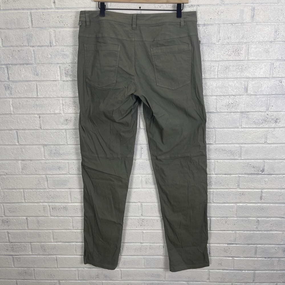 Lululemon ABC Classic Pants Mens Size 33 Army Green Warpstreme 5 Pocket Casual - Picture 2 of 11